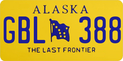 AK license plate GBL388