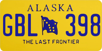 AK license plate GBL398