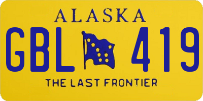 AK license plate GBL419