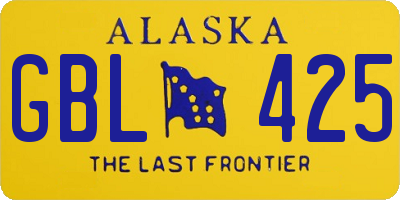 AK license plate GBL425