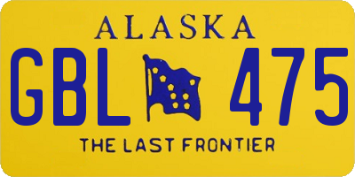 AK license plate GBL475