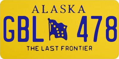 AK license plate GBL478