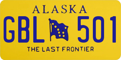 AK license plate GBL501