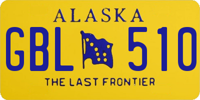 AK license plate GBL510
