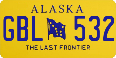 AK license plate GBL532