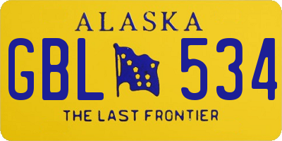 AK license plate GBL534