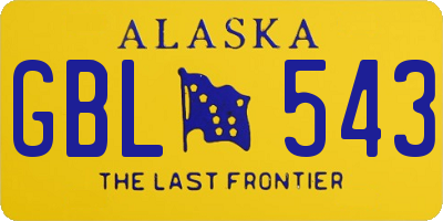 AK license plate GBL543