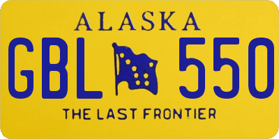 AK license plate GBL550
