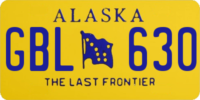 AK license plate GBL630