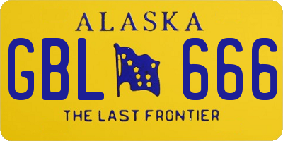 AK license plate GBL666