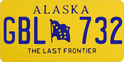AK license plate GBL732