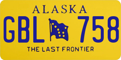 AK license plate GBL758