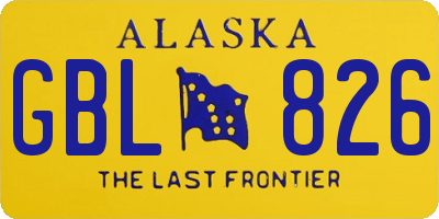 AK license plate GBL826