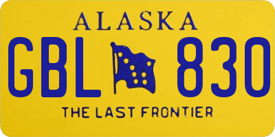 AK license plate GBL830