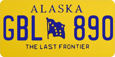 AK license plate GBL890