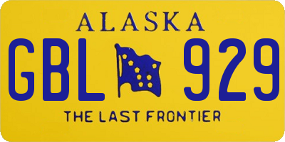 AK license plate GBL929