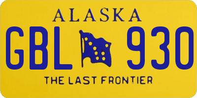 AK license plate GBL930