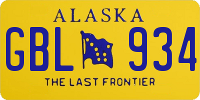 AK license plate GBL934