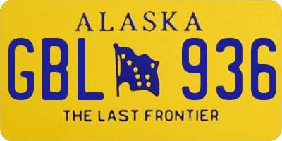 AK license plate GBL936
