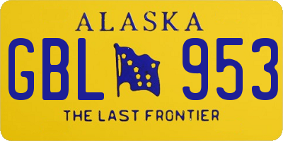 AK license plate GBL953