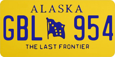 AK license plate GBL954