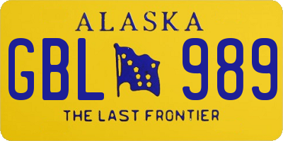 AK license plate GBL989