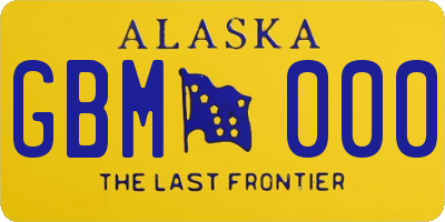 AK license plate GBM000