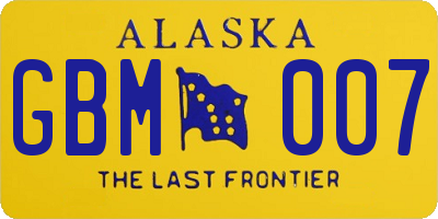 AK license plate GBM007