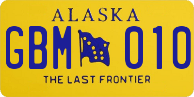 AK license plate GBM010