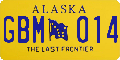AK license plate GBM014