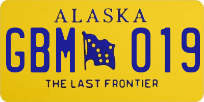AK license plate GBM019