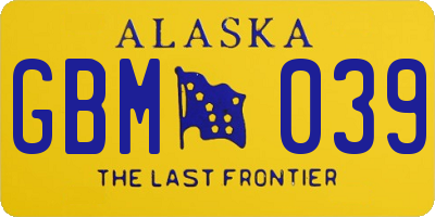 AK license plate GBM039