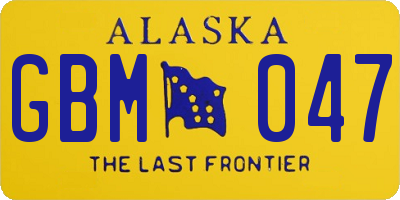 AK license plate GBM047