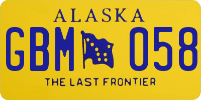 AK license plate GBM058