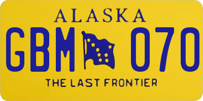 AK license plate GBM070