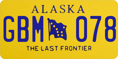 AK license plate GBM078