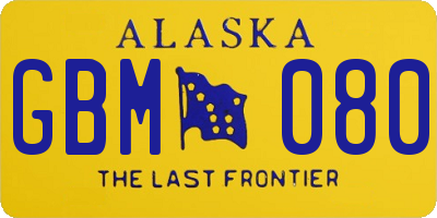 AK license plate GBM080