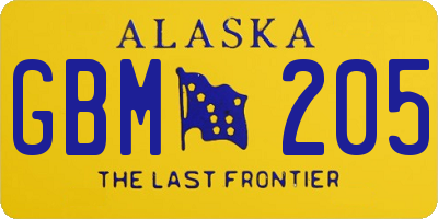 AK license plate GBM205