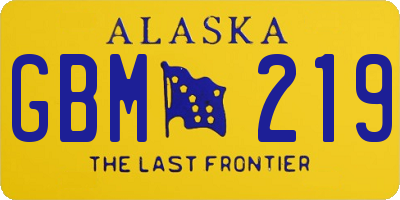 AK license plate GBM219