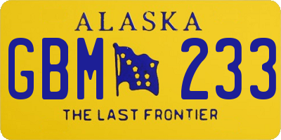AK license plate GBM233