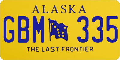 AK license plate GBM335