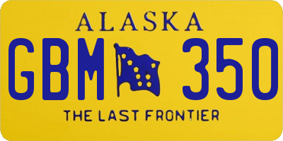 AK license plate GBM350