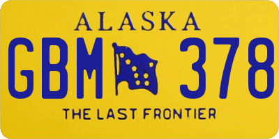 AK license plate GBM378