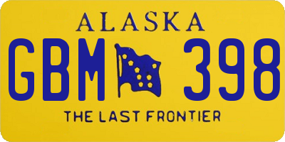 AK license plate GBM398