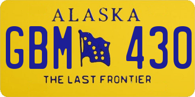 AK license plate GBM430