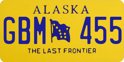 AK license plate GBM455