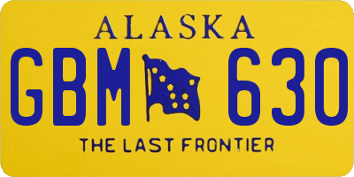 AK license plate GBM630