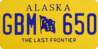 AK license plate GBM650