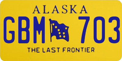 AK license plate GBM703