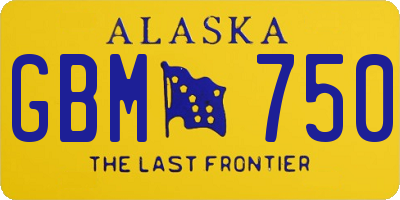 AK license plate GBM750